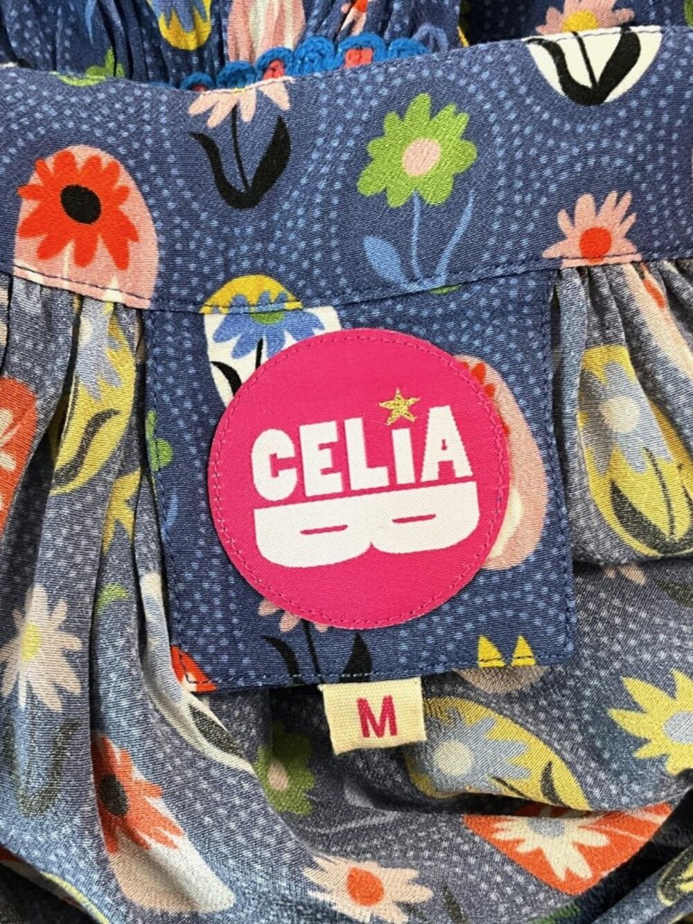 Celia B Skirt Womens Medium Multicolor Floral Tiered Ruffle Peasant Mini HEAVY - Picture 6 of 10
